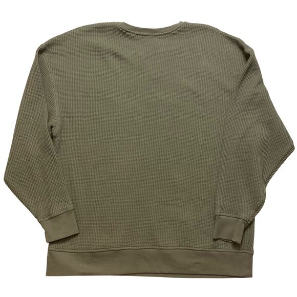 Nuuds Waffle Knit Oversized Sweater Olive Green Women's Large MINT - Picture 2 of 6